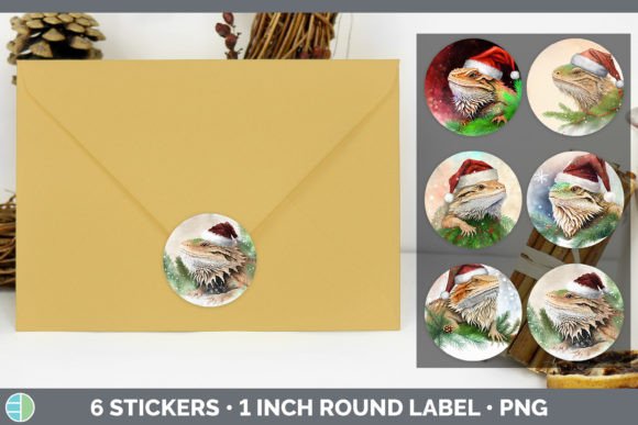 Bearded Dragon Christmas Stickers Stic Illustrations