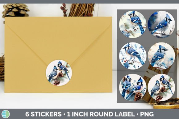 Blue Jay Christmas Stickers Sticker 1i for Blog and Website Design
