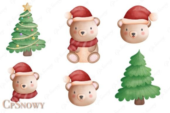 Christmas Bear Tree Illustration Review for Digital Sellers