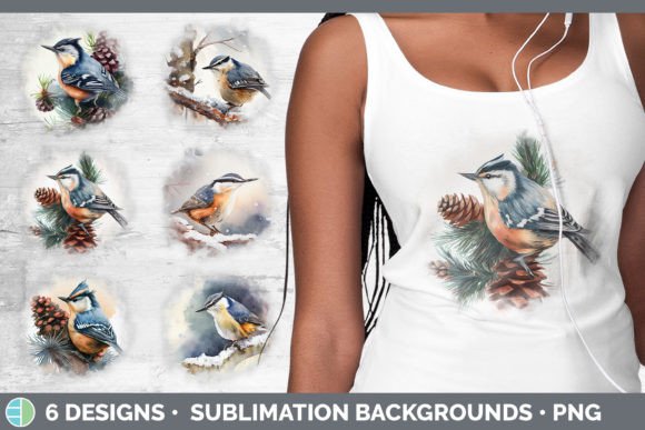 Christmas Nuthatch Background Grunge S Illustrations