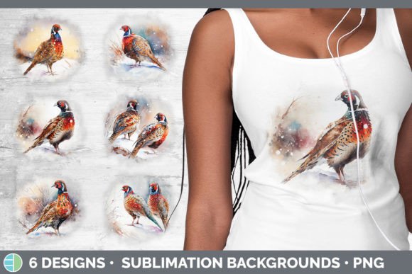 Christmas Pheasant Background Grunge S Illustrations