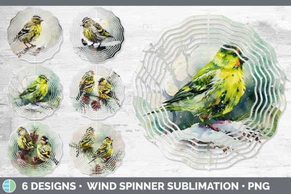 Christmas Siskin Wind Spinner Sublimat Illustrations