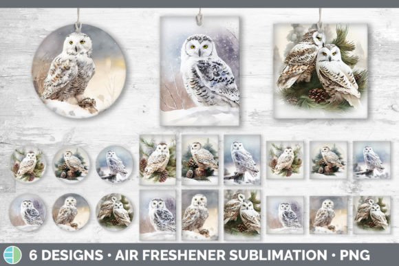 Christmas Snowy Owl Air Freshener Illustration for Blog and Web Design
