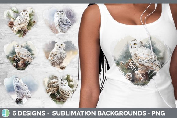 Christmas Snowy Owl Heart Distressed Cli Illustrations