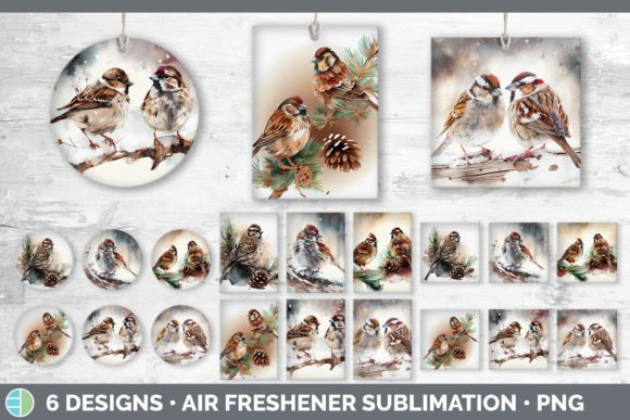 Christmas Sparrow Air Freshener Illustration for Branding