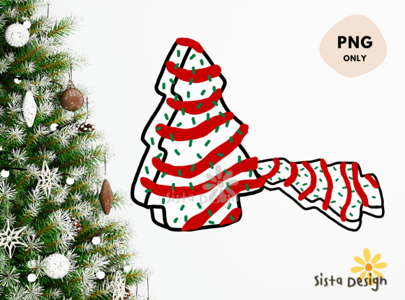 Christmas Tree Cake Sublimation PNG_B Illustrations