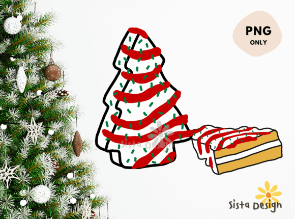 Christmas Tree Cake Sublimation PNGA Illustrations