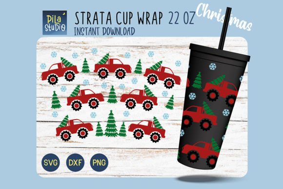 Christmas Truck Tree Strata Svg PNG for Handmade Creations