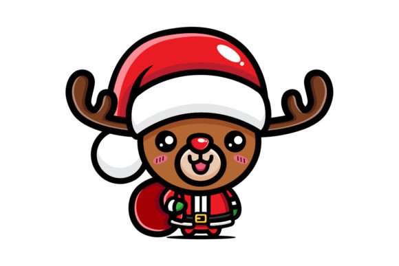 Cute Deer Celebrates Christmas Embroidery