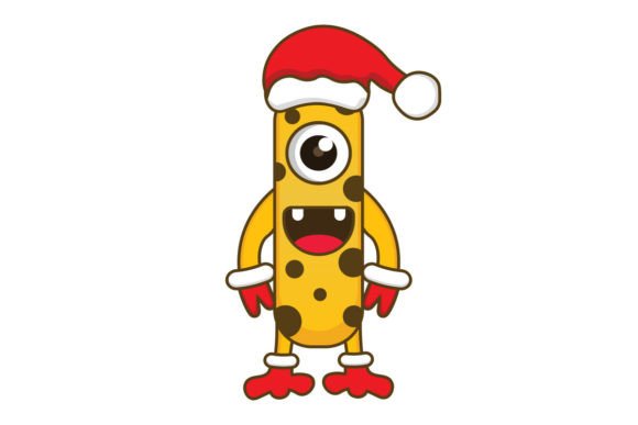 Cute Vector Cartoon Monsters Christmas Illustrations