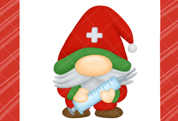 Doctor Nurse Gnome Christmas Sublimation Illustrations