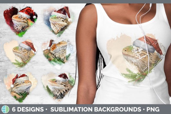 Santa Bearded Dragon Christmas Heart Dis Illustrations