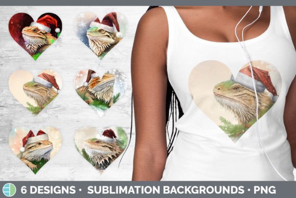 Santa Bearded Dragon Christmas Hearts Cl Illustrations