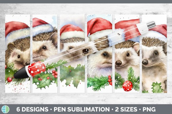 Santa Hedgehog Christmas Pen Wraps Epo Illustrations